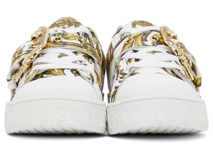 Versace Jeans Couture White Print Court Low-Top Sneakers (E72VA3SK9EZP092) (2)