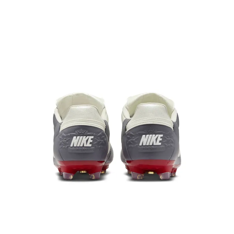 Nike Premier 3 Low FG “Light Graphite / Varsity Red / Metallic Summit White” (HM0265-003)