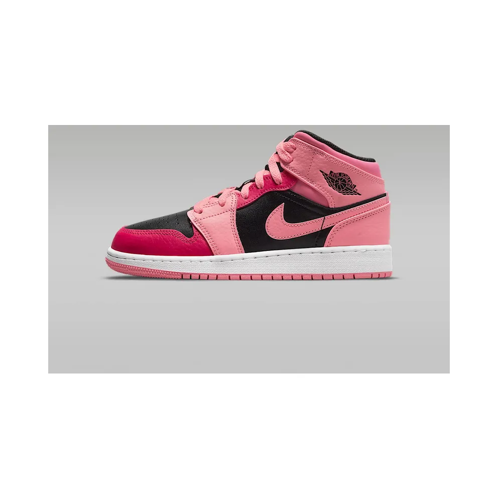Air Jordan 1 Mid Coral Rush Pink (GS) (554725-662)
