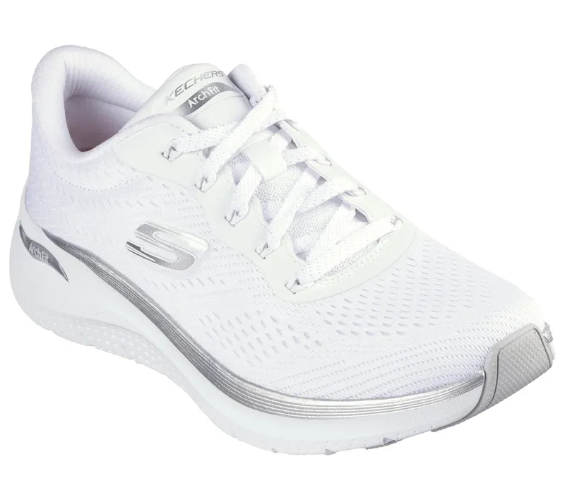 Skechers Arch Fit 2.0 – Glow The Distance Sneaker White/Silver