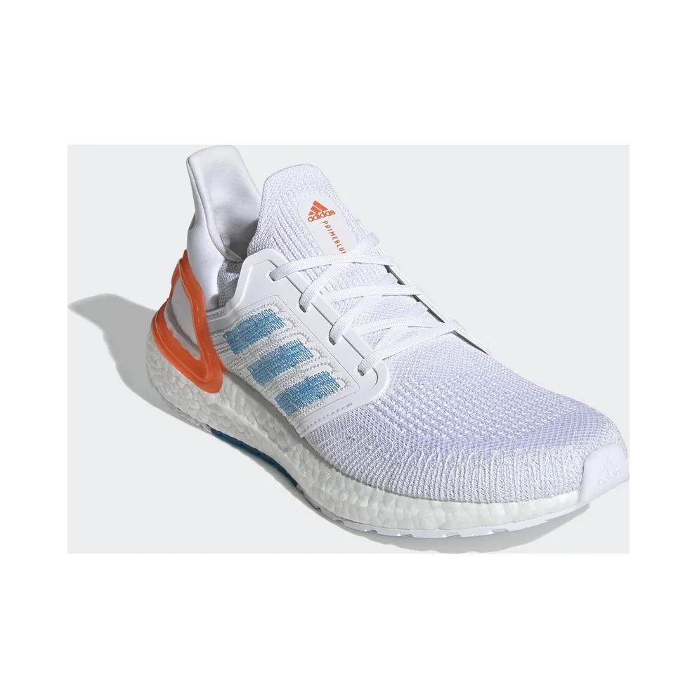 adidas Ultra Boost 20 White Sharp Blue True Orange Footwear White/Sharp Blue/True Orange (EG0768)