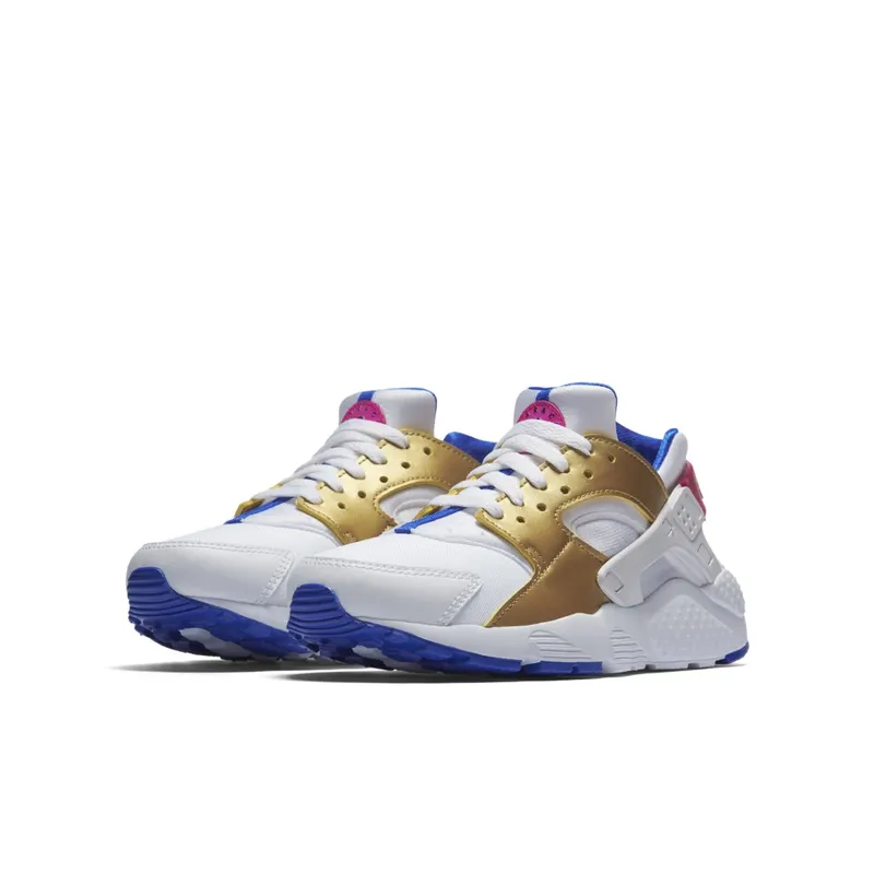 Nike Air Huarache Run Peanut Butter & Jelly (GS) White/Metallic Gold-Racer Blue (654280-109)