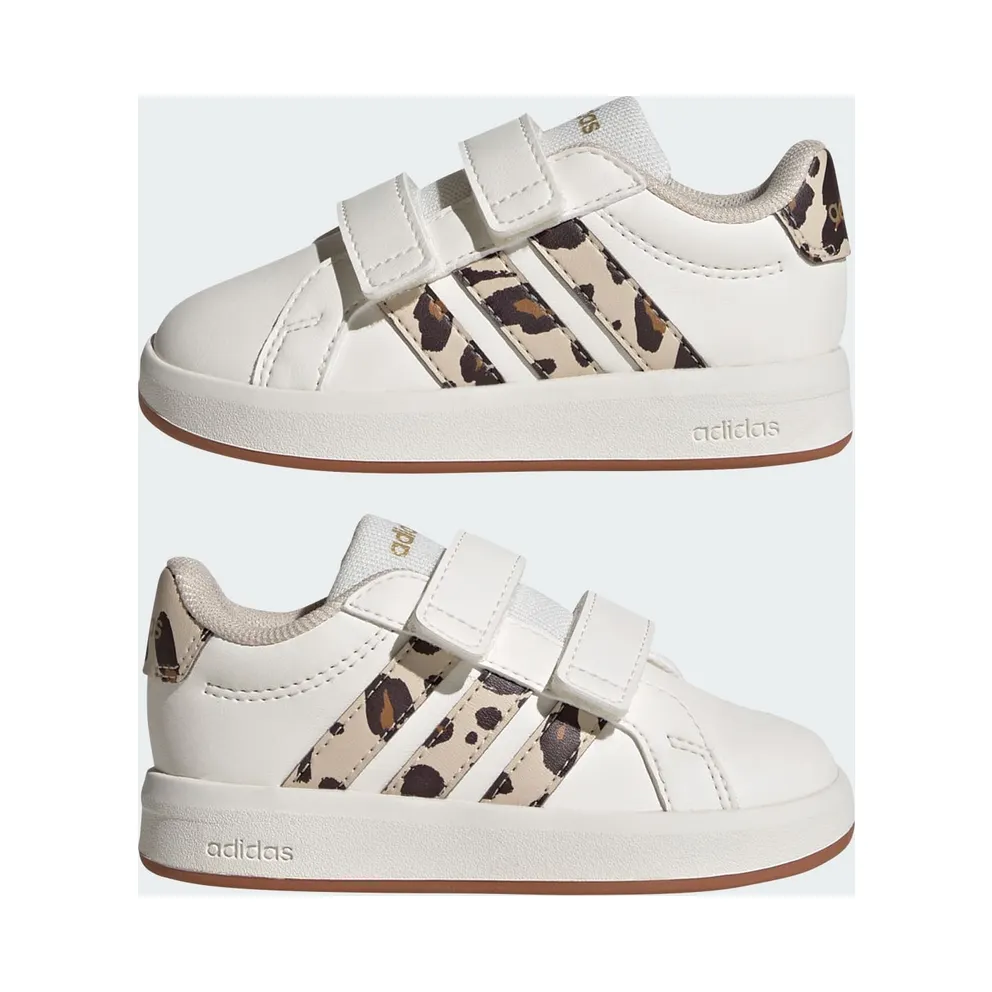 Adidas Grand Court 3.0 Toddler Shoes Core White / Crystal Linen / Aurora Coffee (KJ4831)