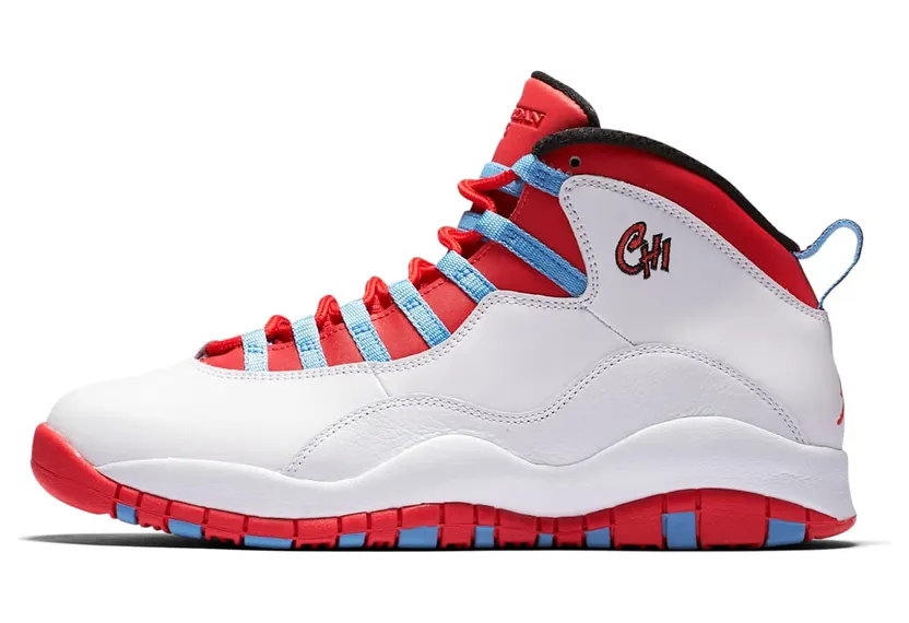 Air Jordan 10 Retro Chicago “White / University Blue / Black / Light Crimson” (310805-114)