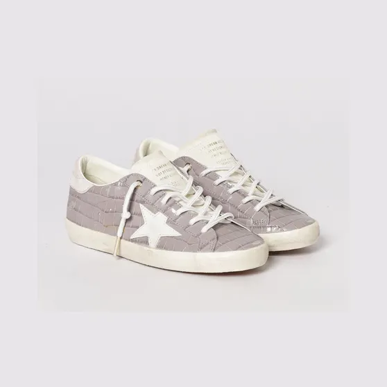 Golden goose Super-Star Crocodile Print Leather Sneakers Lilac (GWF01002F00811845405)