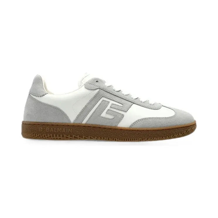 Balmain Swan leren met logo-patch “White” (HN1VI735LBEW)