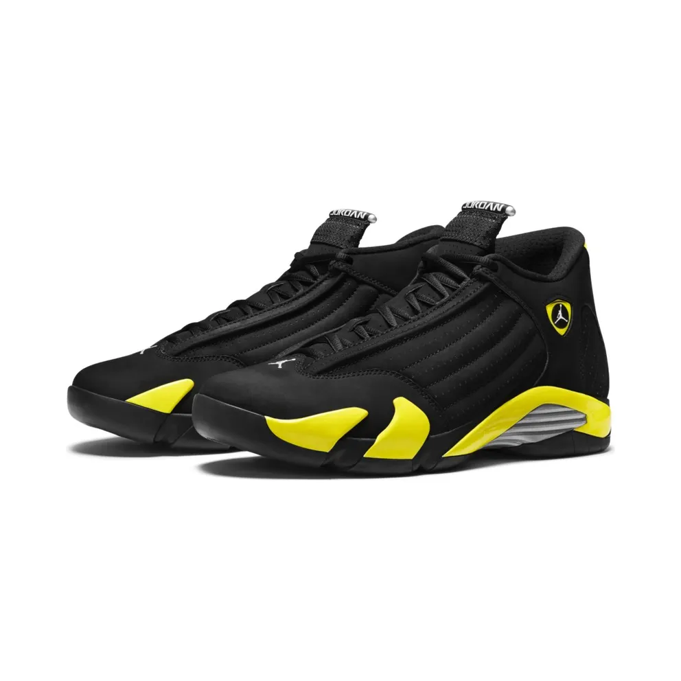 Jordan 14 Retro Thunder Black/Vibrant Yellow-White (487471-070)