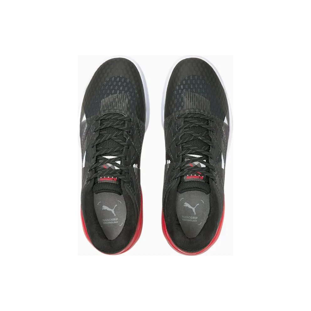 Puma Eliminate Power Nitro Handball Shoes White/Black/Red (106460-01)