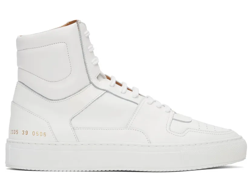 Common Projects White Cracked Leather High Sneakers (ARTICLE 2335)