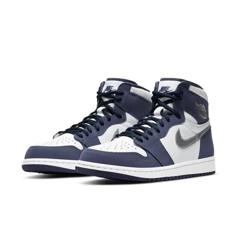 Jordan 1 Retro High COJP Midnight Navy (2020) White/Metallic Silver-Midnight Navy (DC1788-100)