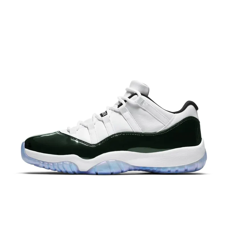 Jordan 11 Retro Low Iridescent White/Black-Emerald Rise (528895-145)