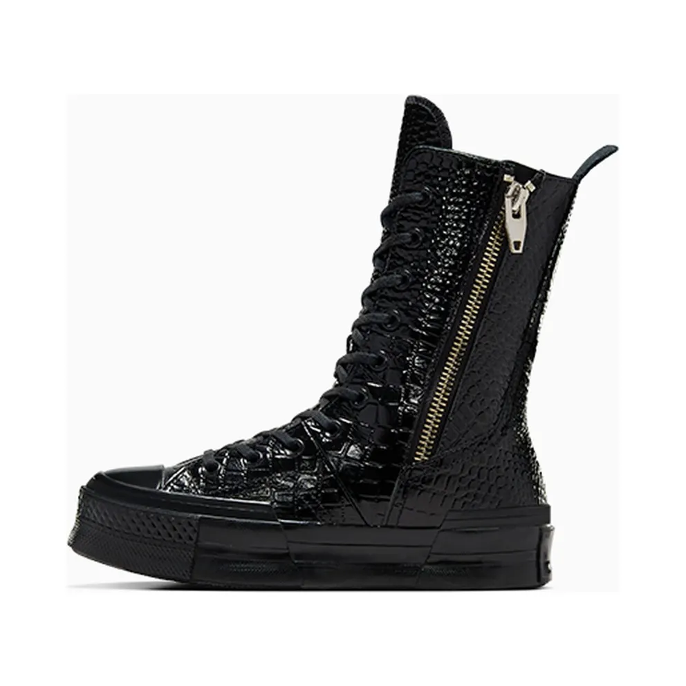 Converse Chuck 70 Plus XHi Leather Black/Black/Light Gold (A09381C)