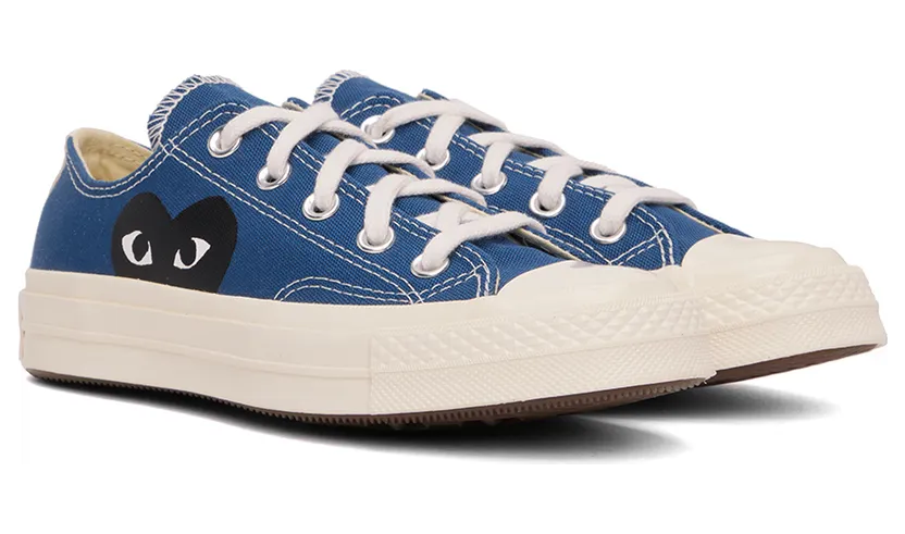Comme des Garçons Play Grey Converse Edition Half Heart Chuck 70 Low Sneakers (K121) (4)