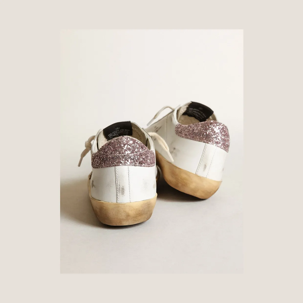 Golden Goose Super-Star With A Tan Star And Pink Glitter Heel Tab (GWF00101.F003396.11237) (5)