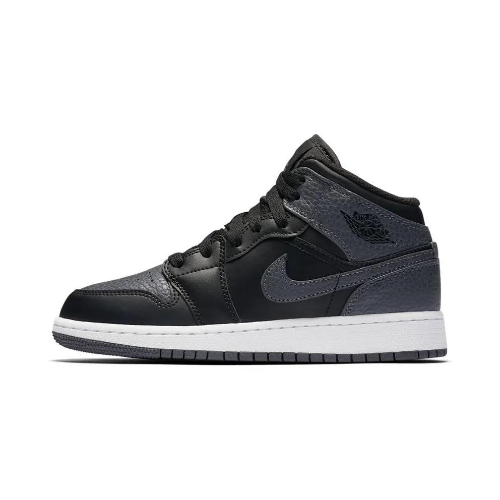 Jordan 1 Mid Black Dark Grey (GS) Black/Dark Grey-Summit White (554725-041)