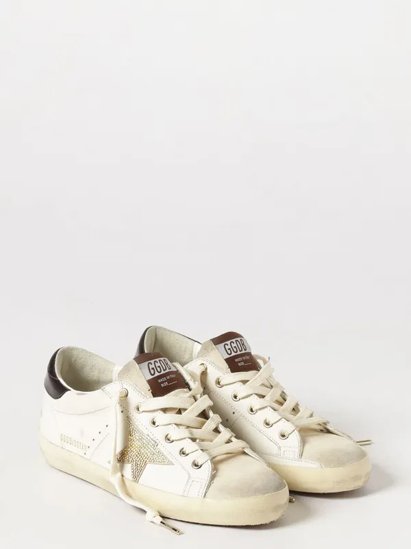 Golden goose Super-Star Leather and Suede with Rhinestone Logo Brown (GWF00101F00887212548)