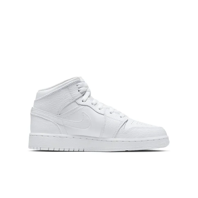 Nike Jordan 1 Mid Triple White (GS) White/White/White (554725-130)