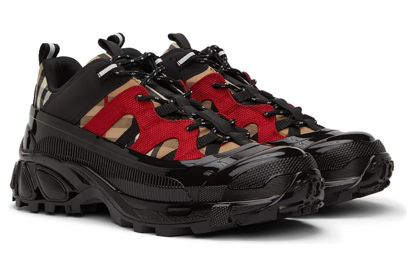 Burberry Black & Red Arthur Sneakers (8056924) (4)
