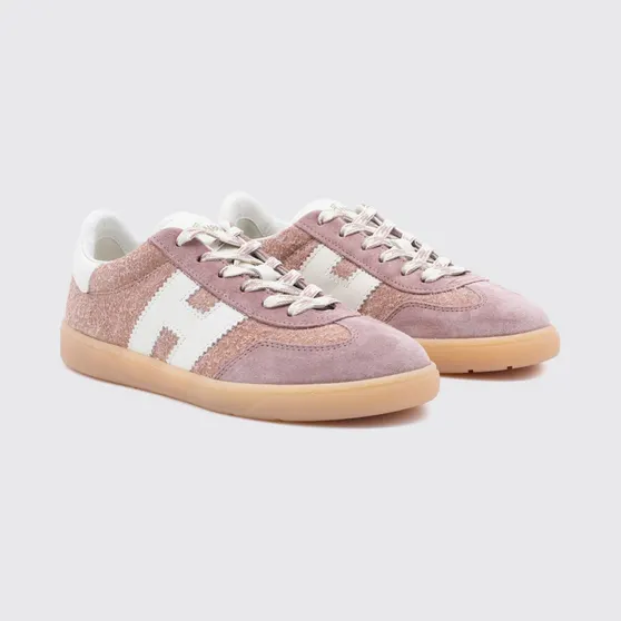 Hogan Cool Nubuck and Suede Leather Sneakers with Side Monogram Pink (HXW6470FB60VGZ0R1B)