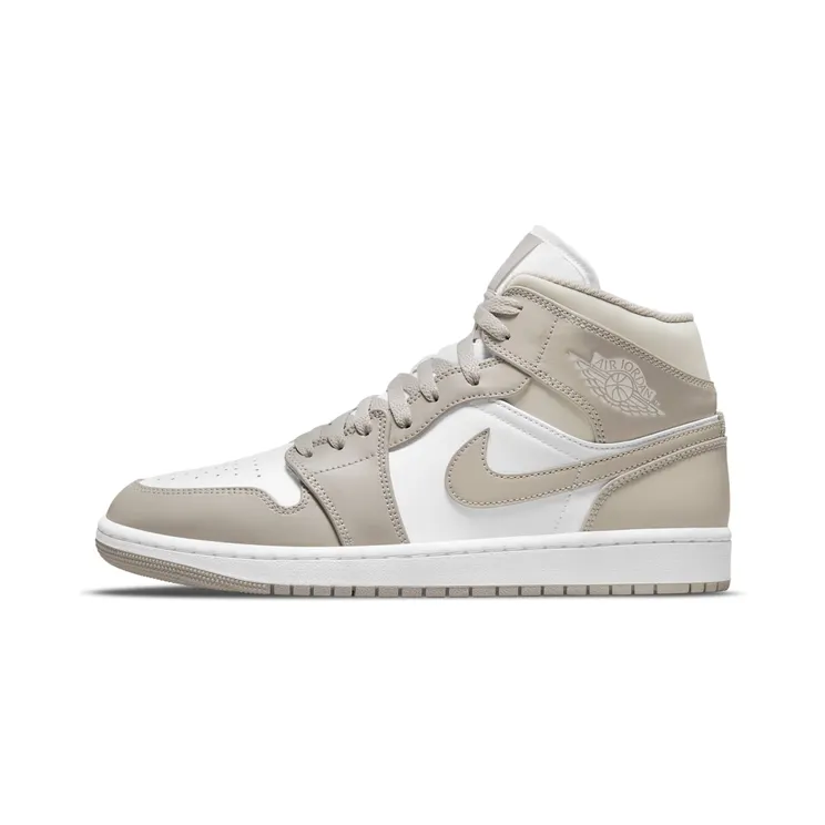 Air Jordan 1 Mid Linen “College Grey / White / Light Bone” (554724-082)