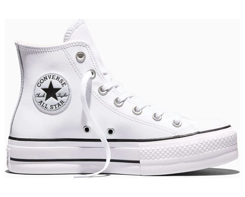 Converse Chuck Taylor All Star Platform Leather Wit/zwart/wit