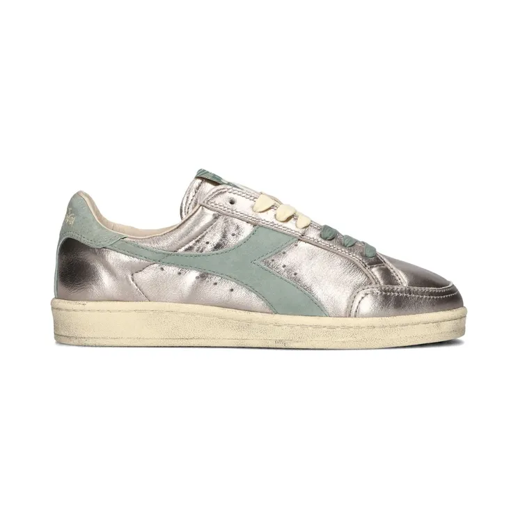 Diadora Metallic leren met vlak “Silver” (201182227)