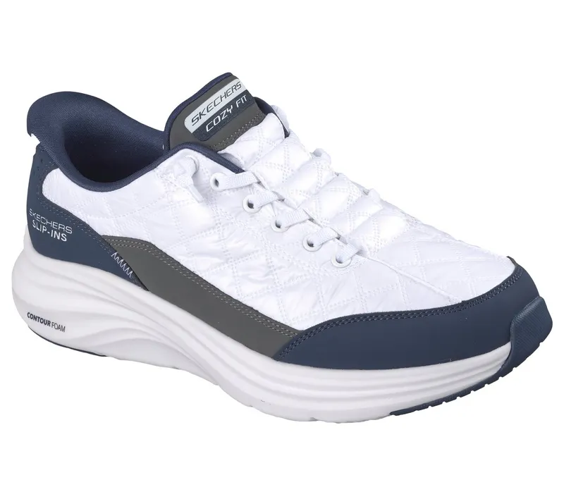Skechers Slip-ins: Contour Foam – Cozy Fit Sneaker White/Marine