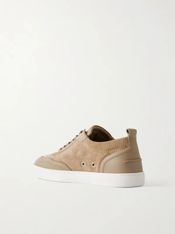 Christian Louboutin Retero Leather-Trimmed Suede Beige (3260722)