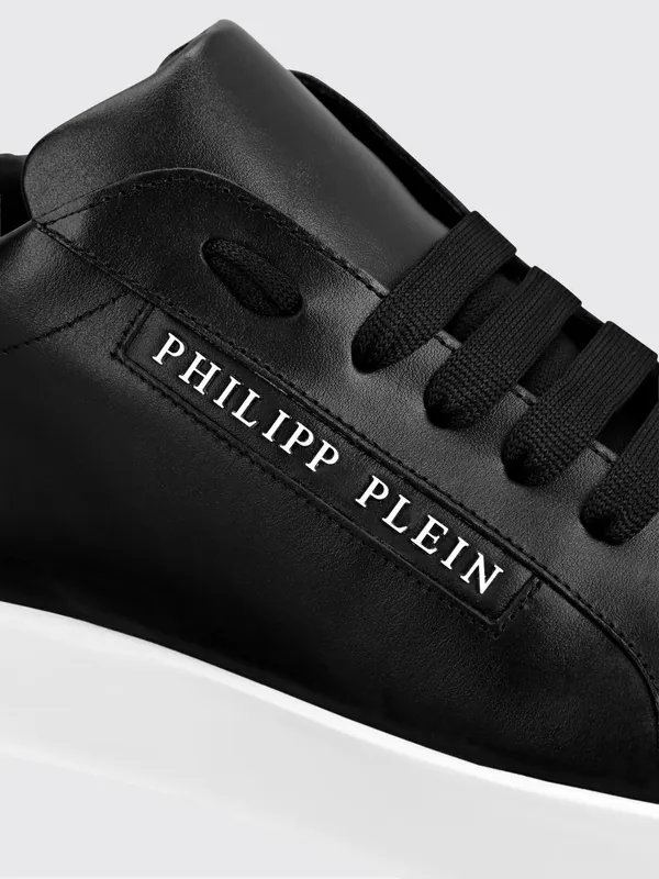 Philipp plein Low-Top Smooth Leather Sneakers with Side Lettering Logo Black (UABSUSC0349PLE075N02) (2)
