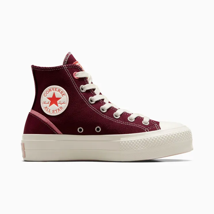 Converse Chuck Taylor All Star Lift Platform Mixed Material Deep Bordeaux/egret