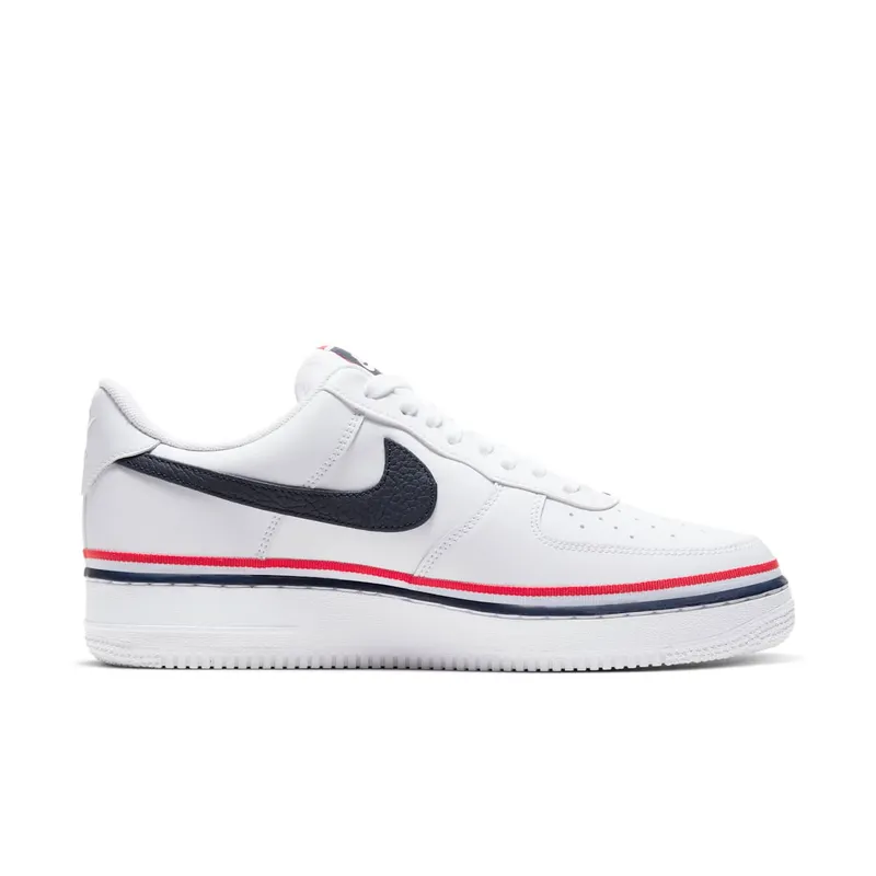 Nike Air Force 1 Low Ribbon White Blue White/White-Obsidian-Gym Red-White (CJ1377-100)