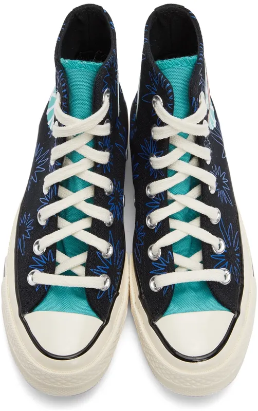 Converse Chuck 70 Zonnige Flowers Black/washed Teal/game Royal (172824C)