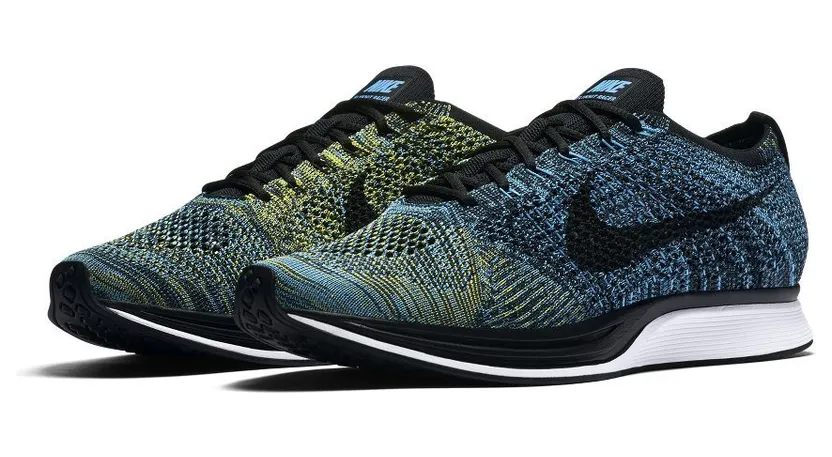 Nike Flyknit Racer Blue Glow Yellow Strike