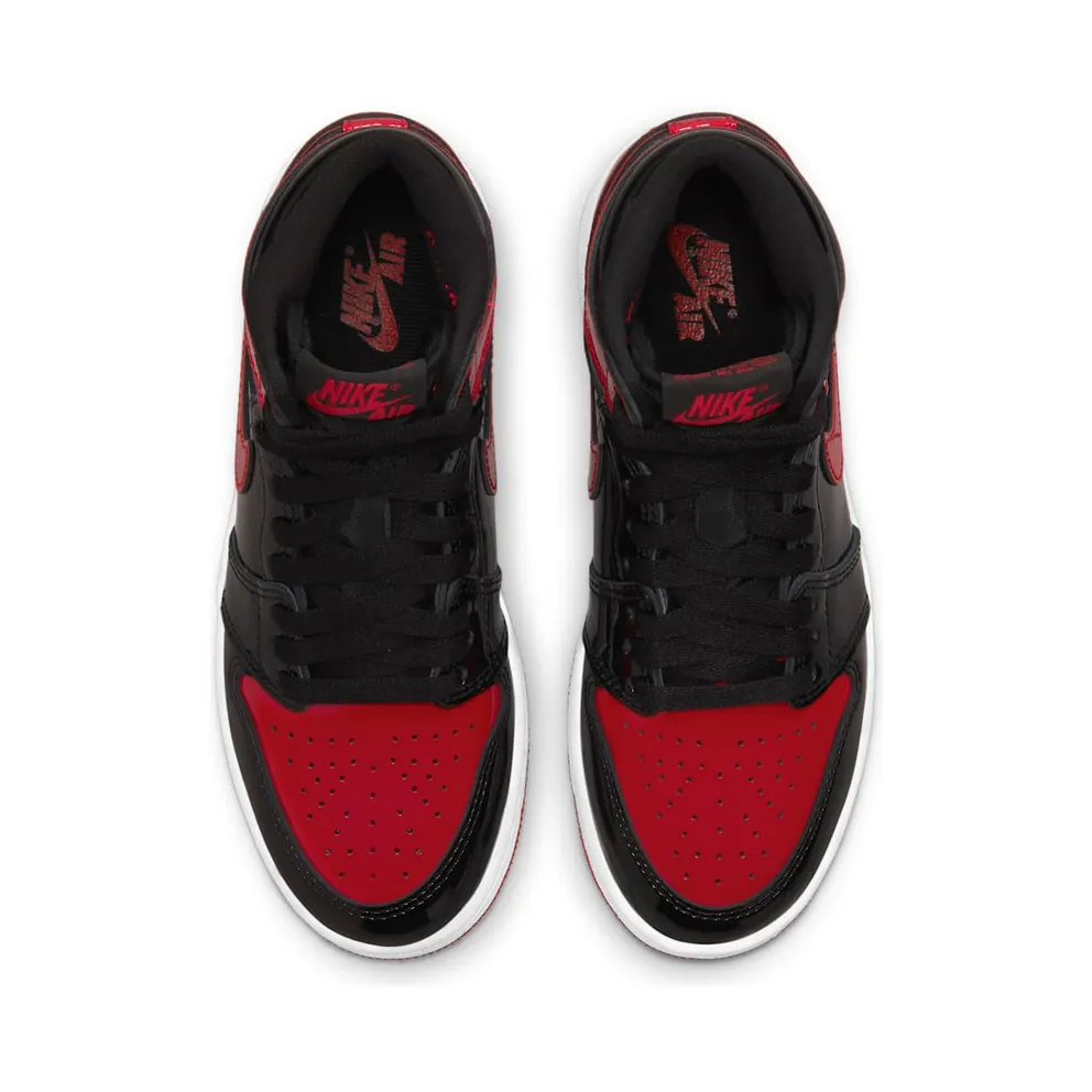 Jordan 1 Retro High OG Patent Bred (GS) – “Black / White / Varsity Red” (575441-063)