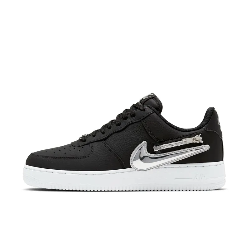 Nike Air Force 1 Low Zip Swoosh Black Black/White (CW6558-001)