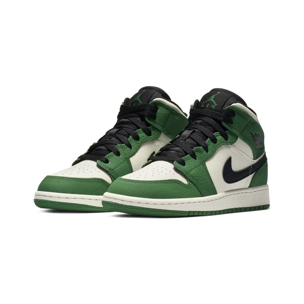 Jordan 1 Mid Pine Green (GS) Pine Green/Sail-Black (BQ6931-301)