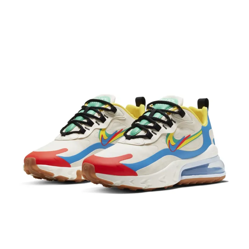 Nike Air Max 270 React Brand Heritage (W) Sail/Blue-Red-Yellow (CT1634-100)
