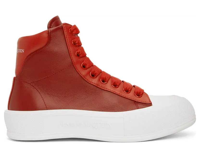 Alexander McQueen Khaki Deck Plimsoll High Sneakers (682401WIB64)