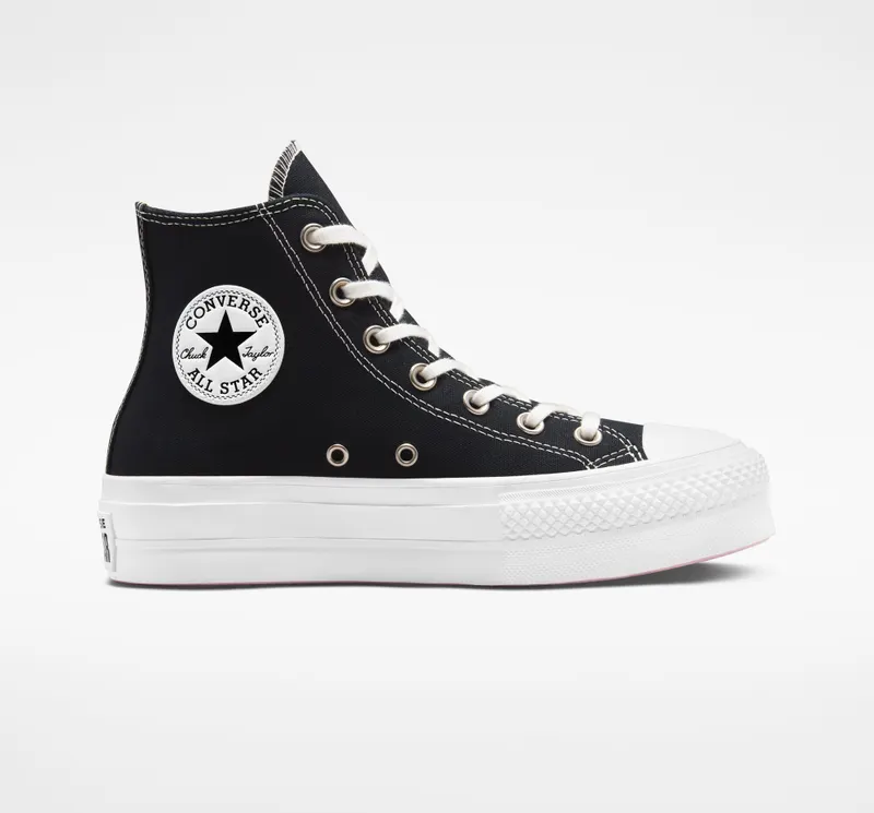 Converse Chuck Taylor All Star Lift Platform Embroidered Flowers Black/wintage White (A03739C)