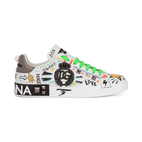 Dolce & Gabbana Dolce & Gabbana Portofino leren met studs “White” (CS1772AH502)