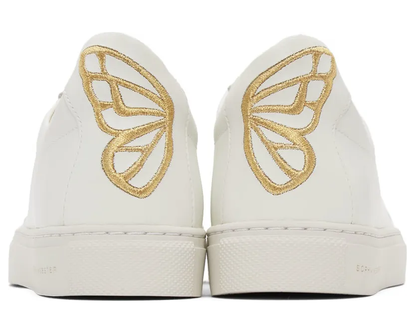 Sophia Webster Off-White & Gold Butterfly Low Sneakers (SSS22137) (4)