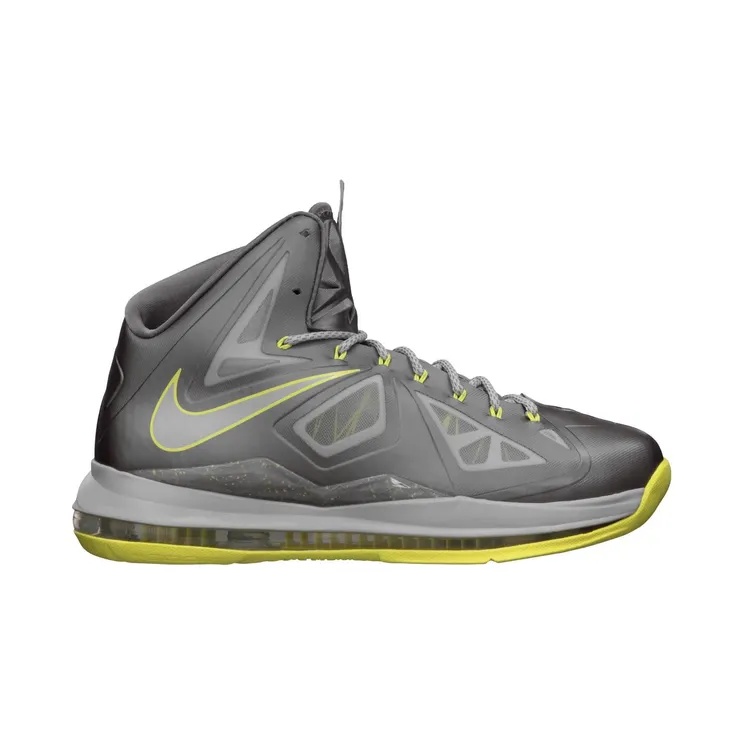 Nike LeBron 10 ‘Yellow Diamond’ Sport Grey/Strata Grey-Electric Yellow (541100-007)