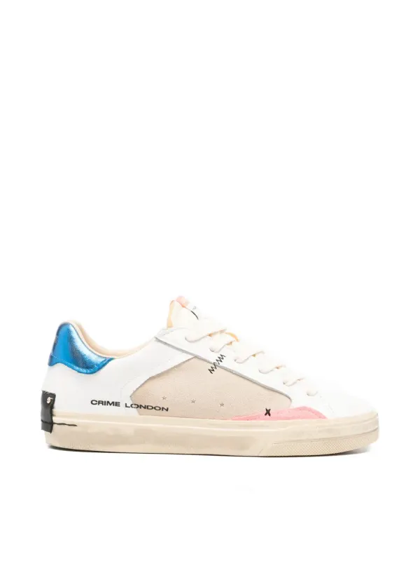 Crime London Deconstructed sneakers with suède vlak – White (29077PP8)