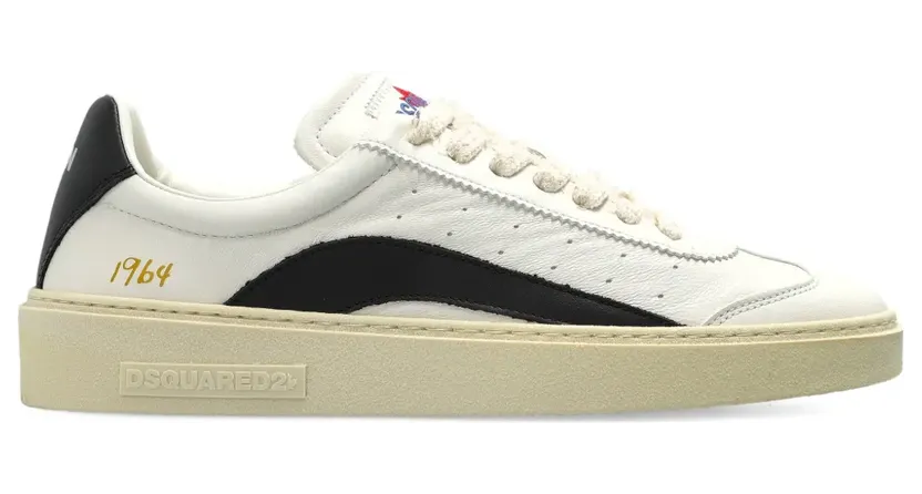 DSQUARED2 Rider geperforeerde gestreepte leren “White” (SNW030118908696)