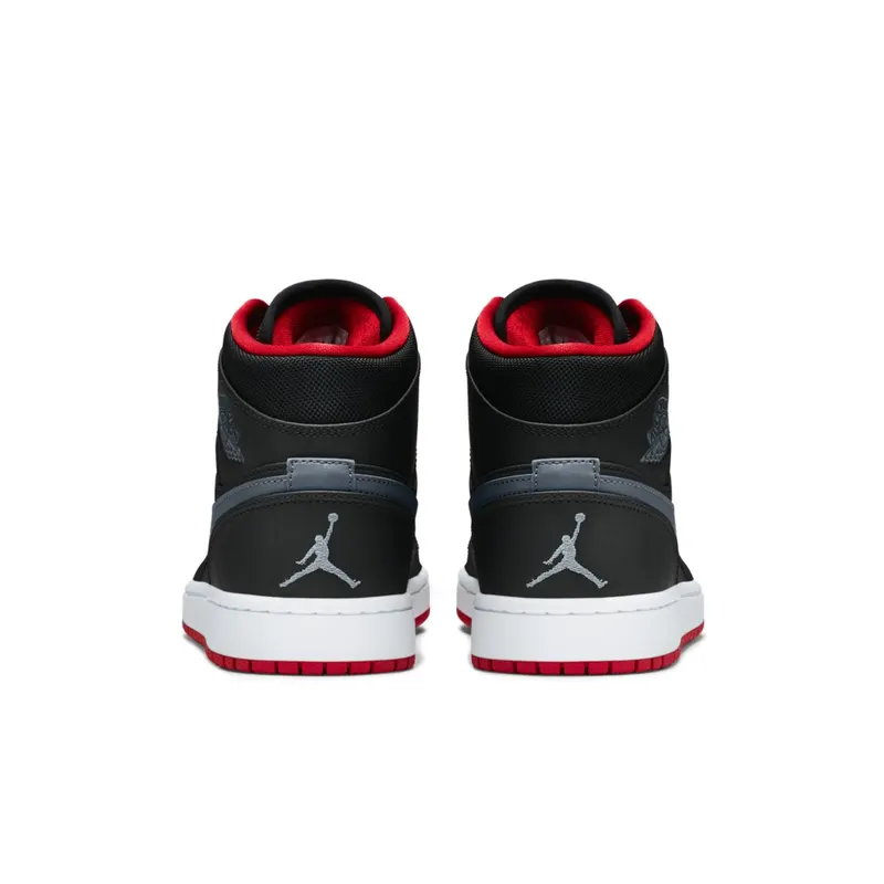 Jordan 1 Mid Black Cool Grey Gym Red Black/Cool Grey-Gym Red (554724-004)