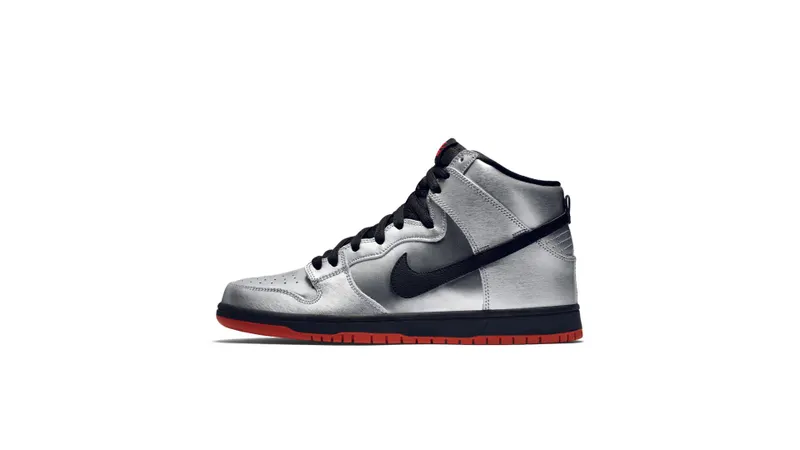 Nike Dunk SB High Steel Reserve Metallic Silver/Blk-Challenge Rd (305050-027)