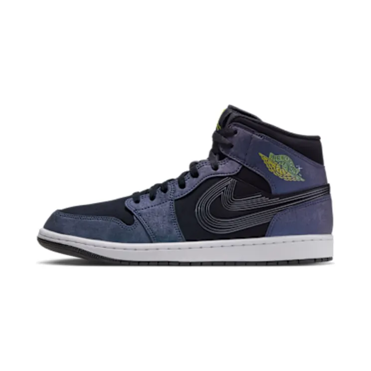 Air Jordan 1 Mid – Space Jam – “Black / Action Green / Varsity Royal / Yellow Zest” (IX6374-001)