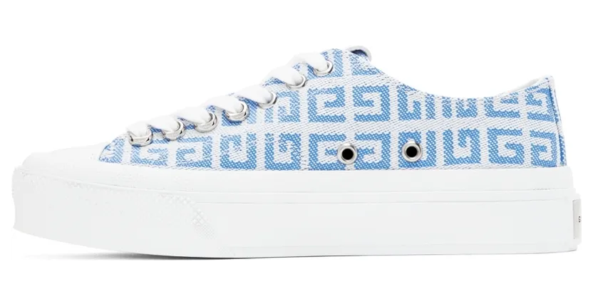 Givenchy White & Blue 4G City Low-Top Sneakers (BE001NE10N114) (3)
