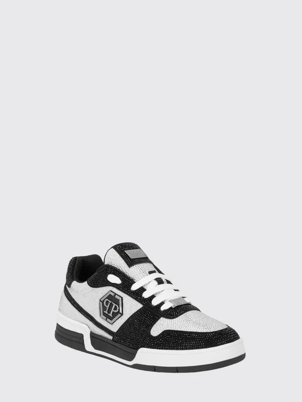 Philipp plein P-Force Leather with Monogram and Crystals White (UAFSUSC1089PLE010N0102)