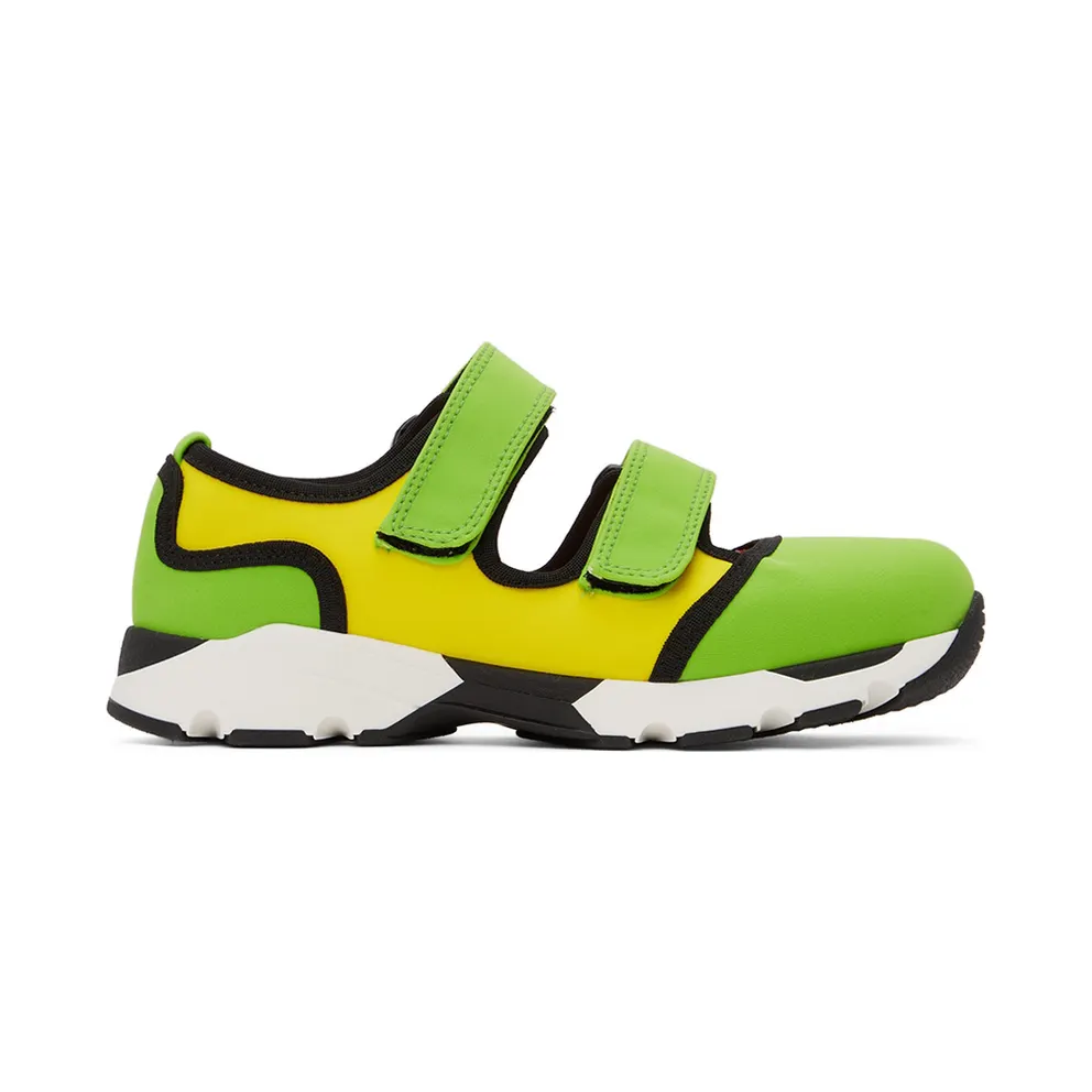 Marni Green and Blue Strappy Sneakers (SNZWS01G02TCR86)